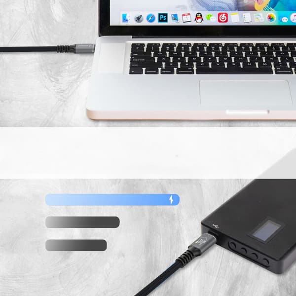 Thunderbolt 4 USB-C -kaapeli 240W 4K 1m - Musta