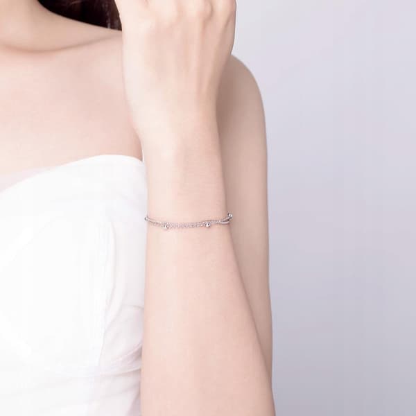 Dubbelt KÄNDISARMBAND Silver S925