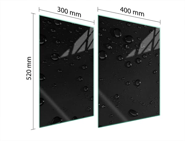 GLASSKYDDSPLÅT FÖR SPIS 70x52 DROPS