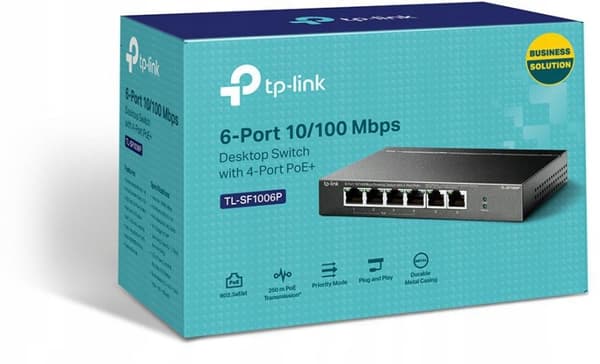 TP-Link TL-SF1006P ohanterad switch 6x10/100 4xPoE+