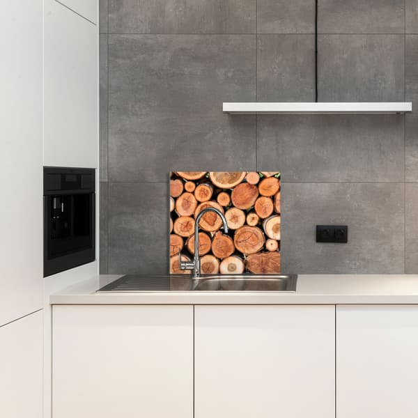 GLASPANEL FÖR KÖK 65x60 Trä