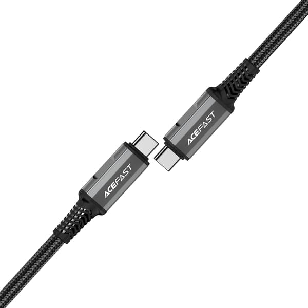 USB-C USB4 PD3.1 5A -kaapeli datalle ja videolle 4K 1m - Harmaa-Musta