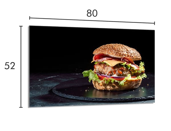 Glasbeskyttelsesplade til komfur 80x52 Hamburger