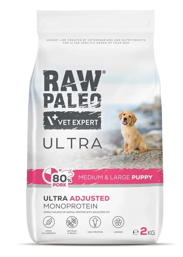 Rå Paleo Ultra Fläsk Medium & Stor Valp 2kg