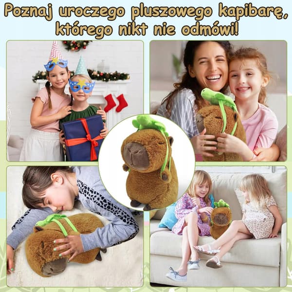 Kapybara med rygsæk skildpadde plush maskot blød og fluffig