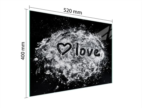 GLAS SKÄRBRÄDA 52x40 HJÄRTA