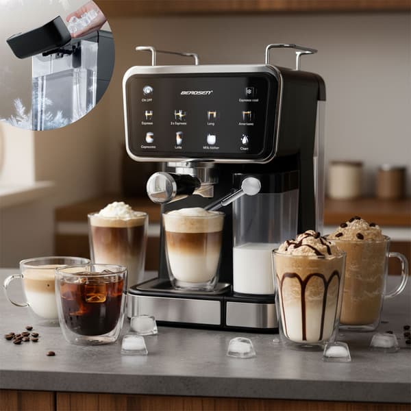 Berdsen BD-773 sort 20 bar mælkeskummer kaffemaskine