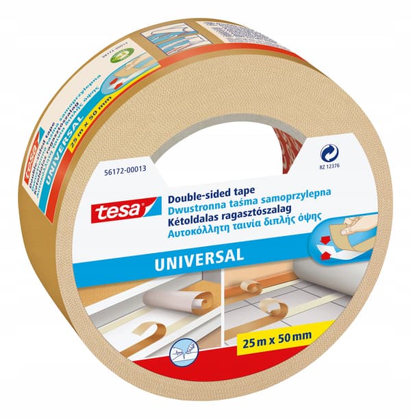 Tesa universal dobbeltklæbende tape til tæpper 25m 50mm