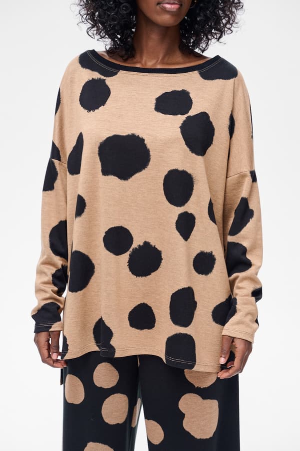 Damebluse Kasha Beige / Sort 34/36