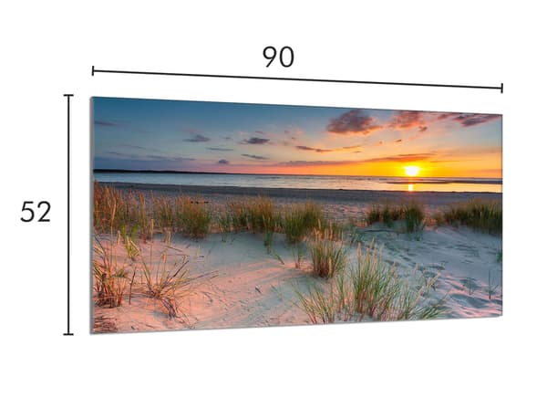Glasbeskytter til komfur 90x52 Beach