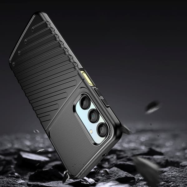 Pansret silikone cover til Samsung Galaxy A26 Thunder - sort