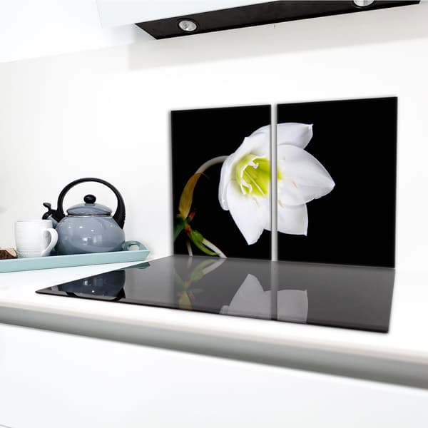Lasinen suojalevy liedelle 2x40x52 Orchidea