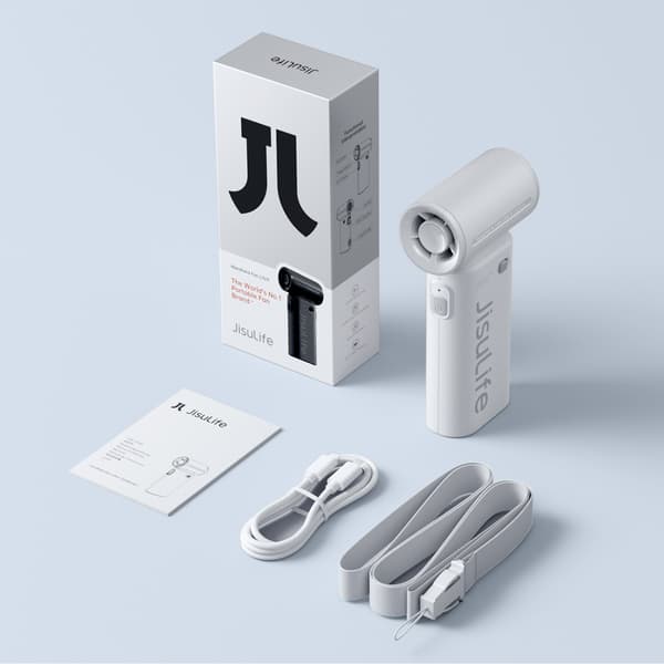Mini portabel blåsfläkt USB-C 5000mAh - grå