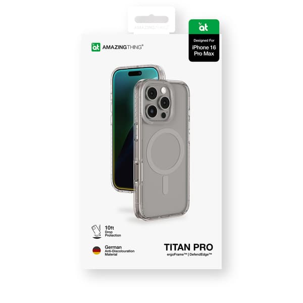 Titan Pro Mag -kotelo iPhone 16 Pro Maxille - harmaa