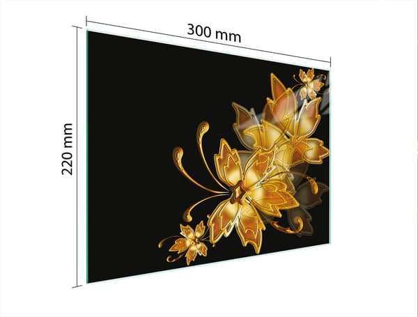 GLAS SKÆREBRÆT 30x22 GULD