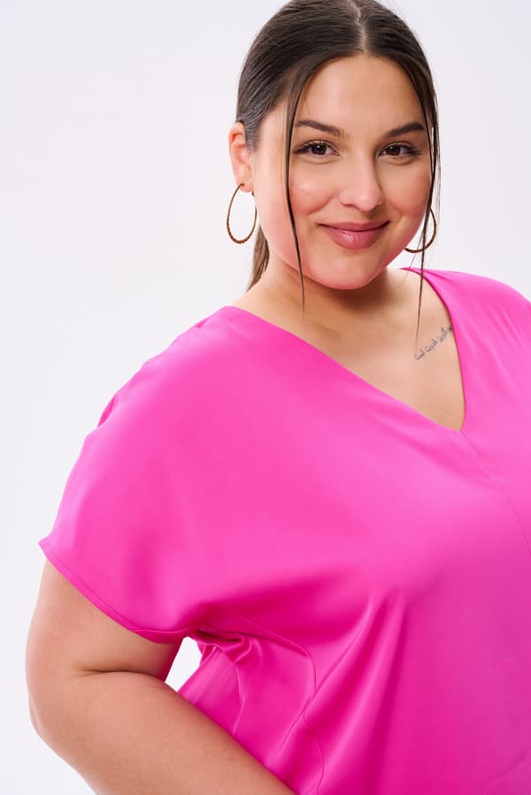 Damblus i plusstorlek, fuchsia, universal