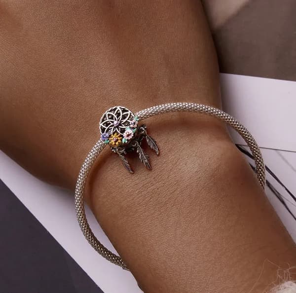 Charms til Pandora Drømmefanger Blomst Charm Vedhæng