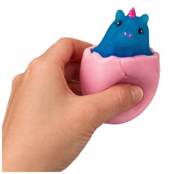Sensorisk Squishy Enhörning som hoppar ur ägget rosa antistress