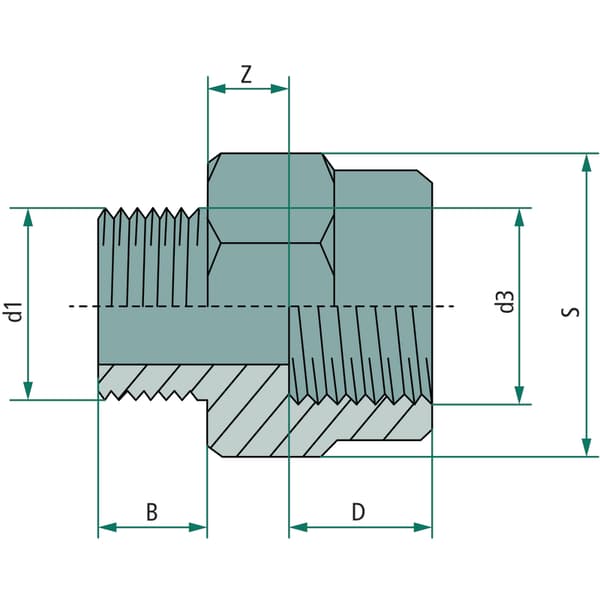 PVC-U 2"→1" tomme BSP drypledningsreducerende muffeforbindelse 0100207