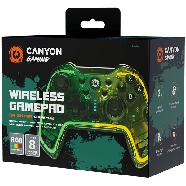 CANYON Trådløs Controller Brighter GPW-02 BT+Dongle Transparent