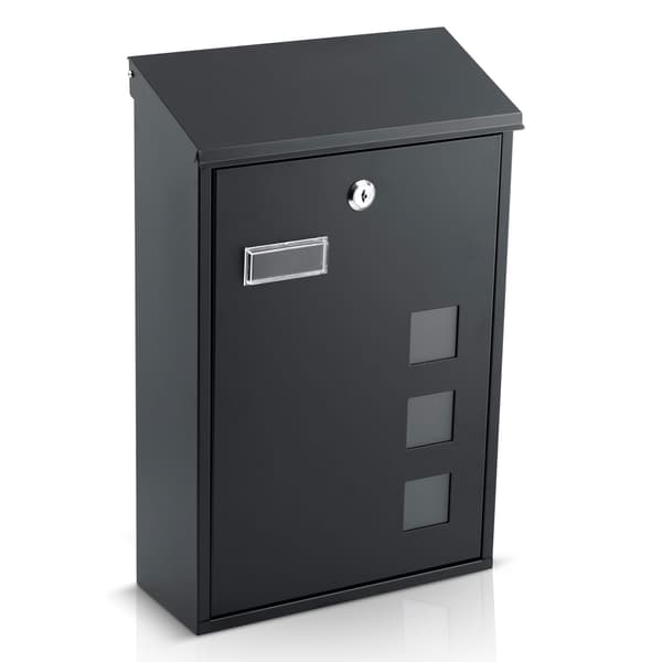 Postkasse 39x25,5x12 cm sort HM-864