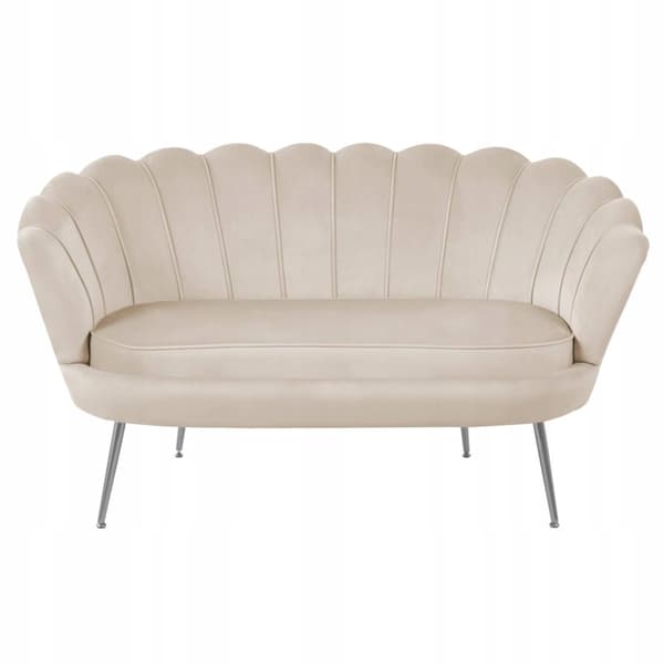 LJUS SAMMETSSOFFA BEIGE TVÅSITS SOFFA KLÄDD MÖBLER