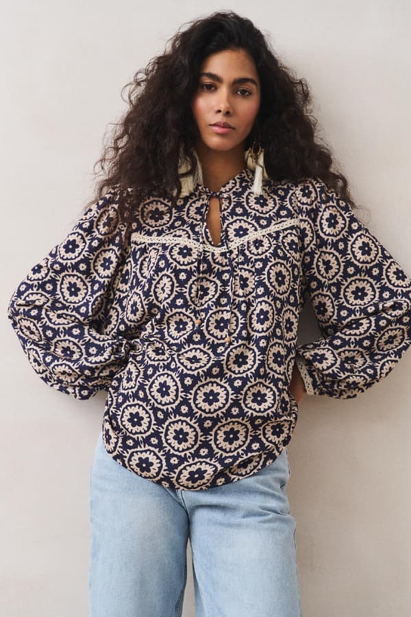 Tiffani Mørkeblå Damebluse 34/36