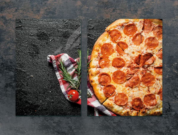 Glasbeskyttelsesplade 75x52 Pizza