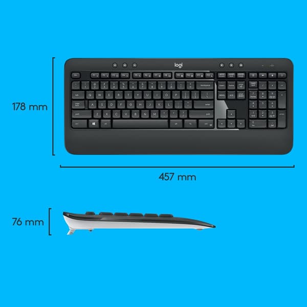 Logitech MK540 Advanced USB-tastatur- og musesæt, sort