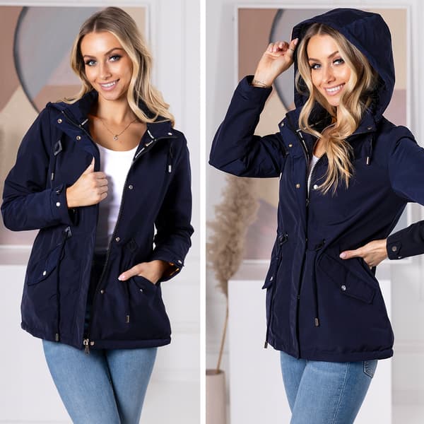 FORÅRSFRAKKE MED HÆTTE PARKA 3 FARVER Transitional 7XL Sort