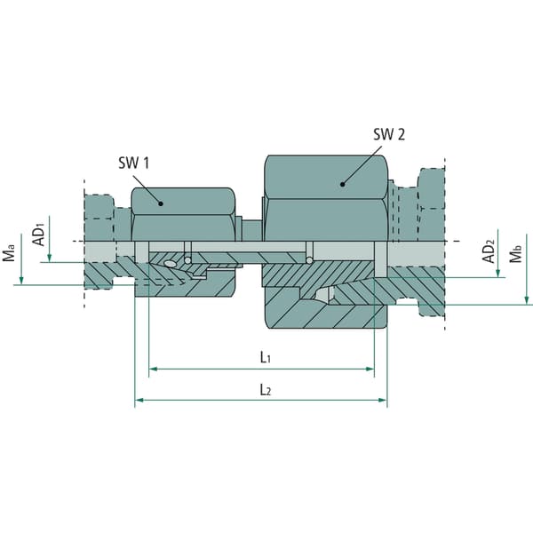 Suora hydrauliikkaliitin DMO 28L M36x2 250bar