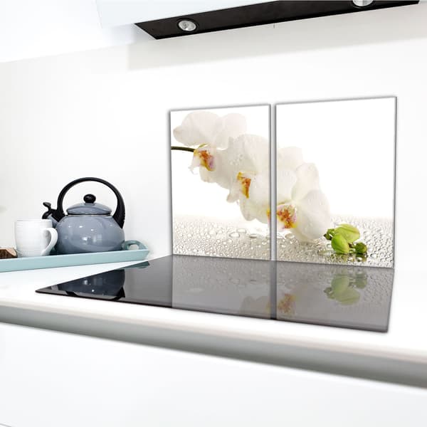 Lasinen suojalevy liedelle 2x40x52 Orchidea