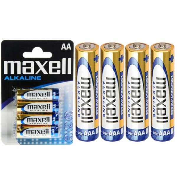 4x AAA 1,5V alkaliske MAXELL LR03-batterier