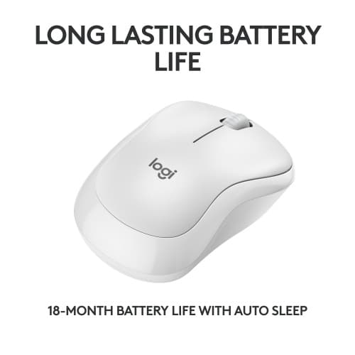 Logitech M240 Silent Trådlös Mus, Bluetooth, 4000 DPI, Off-White