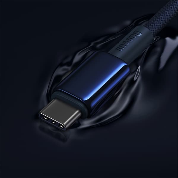 Volframguld USB-C-kabel - USB-C 100W 2m - Marinblå