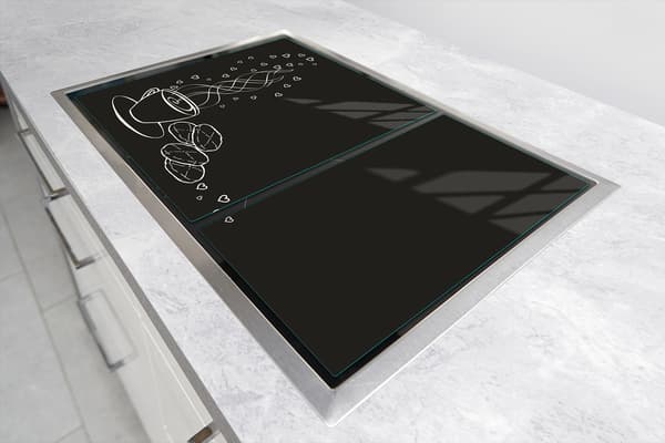 GLASBESKYTTELSESPLADE TIL KOMFUR 75x52 KAFFE