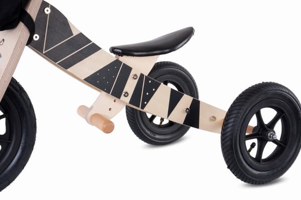 Träbalanscykel för 2-åringar 2-i-1 Twist Plus - Samoa Black Edition
