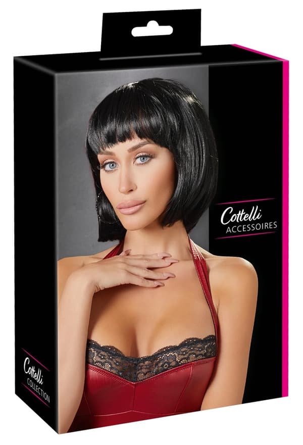 Cottelli ACCESSOIRES Justerbar Kort Sort Paryk