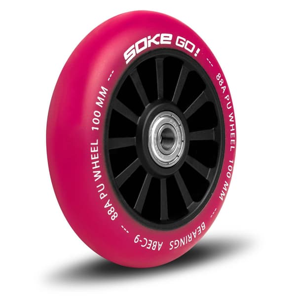 Scooterhjul 100 mm rubin 2 stk.