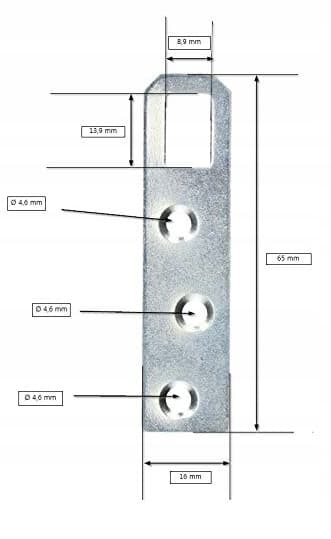 Möbelhänge, litet, 65x16 mm, 50 st.