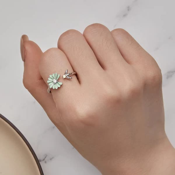 Trusky Silver Justerbar Blomring 925 Silver
