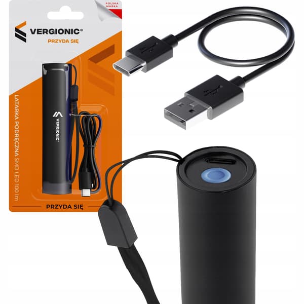 Taskulamppu SMD LED 100lm USB-C Ladattava VERGIONIC