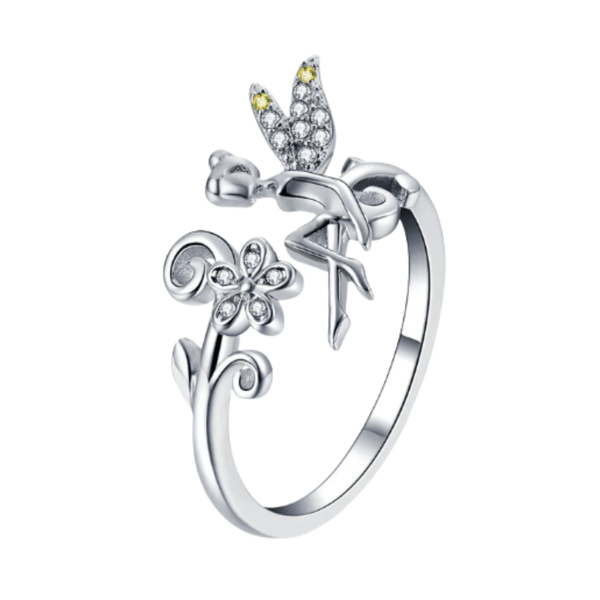Anillo de hada de cuento de hadas en plata 925