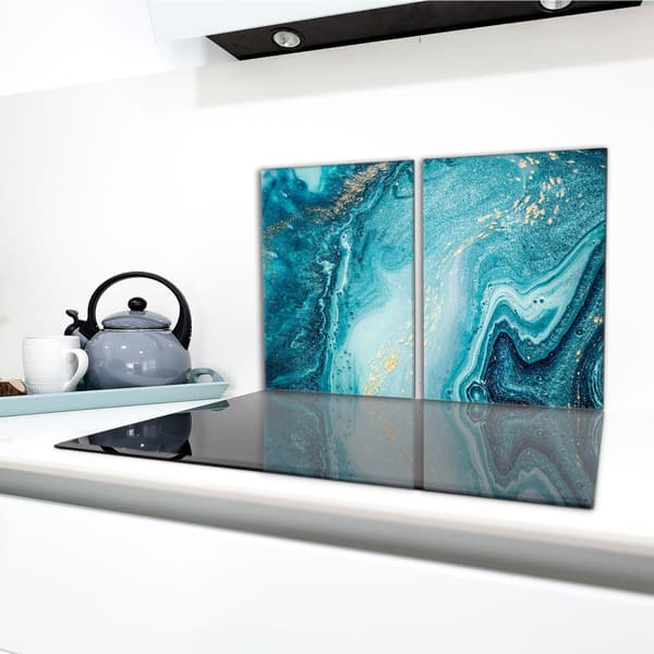 Glasskydd för spishäll 2x40x52 Marmor