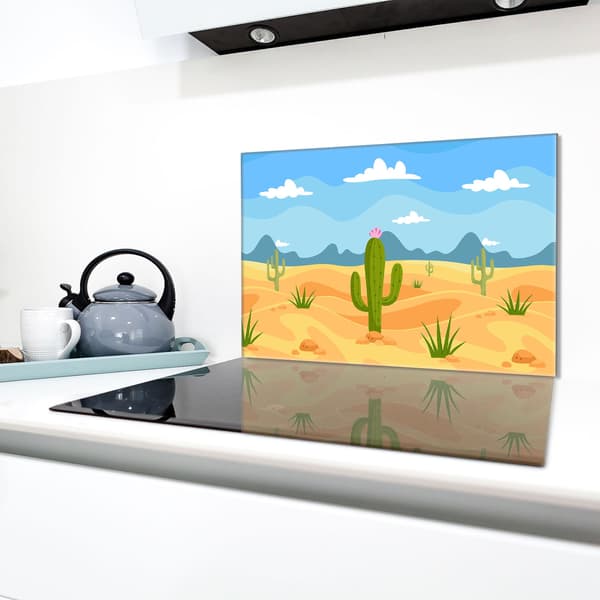 Glasskydd för spishäll 80x52 Cactus