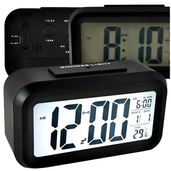 AP29 DIGITAL VÄCKARKLOCKA STOR LCD-TERMOMETER SKRIVBORDSKALENDER SNOOZE