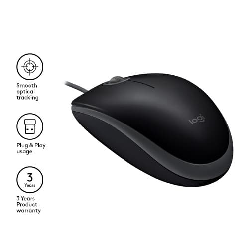 Logitech B110 Silent kablet mus, USB-A, 1000 DPI, sort