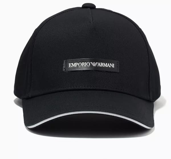 EMPORIO ARMANI iögonfallande basebollkeps NERO