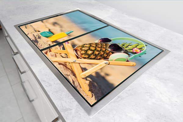 GLASBESKYTTELSESPLADE TIL KOMFUR 90x52 ANANAS