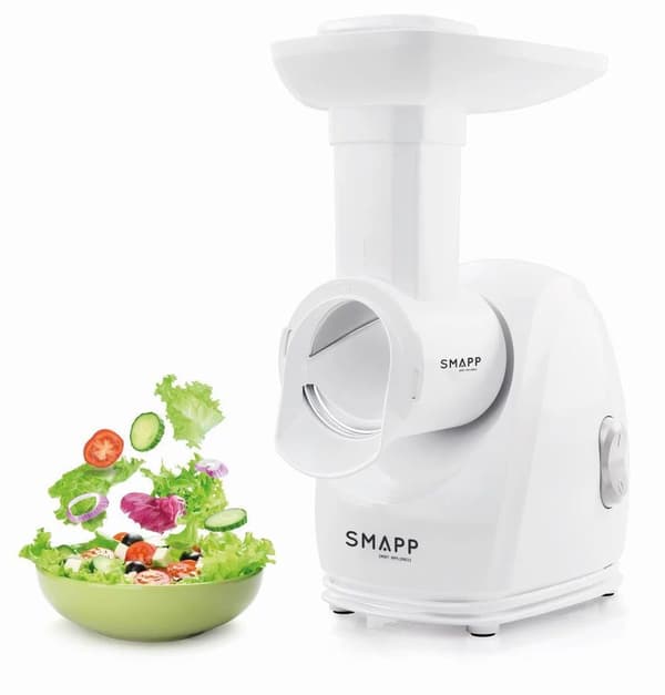 SMAPP vit köttkvarn med strimlare